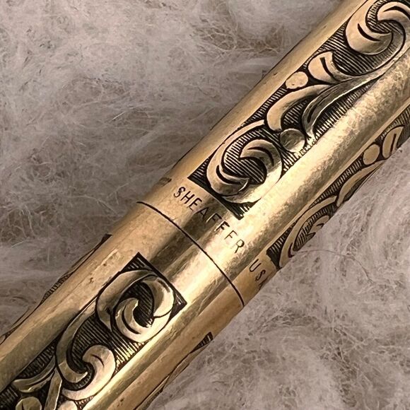 Vintage 70s Sheaffer 12k Imperial Mechanical Pencil Embossed Leaf Motif Gift - Picture 6 of 10